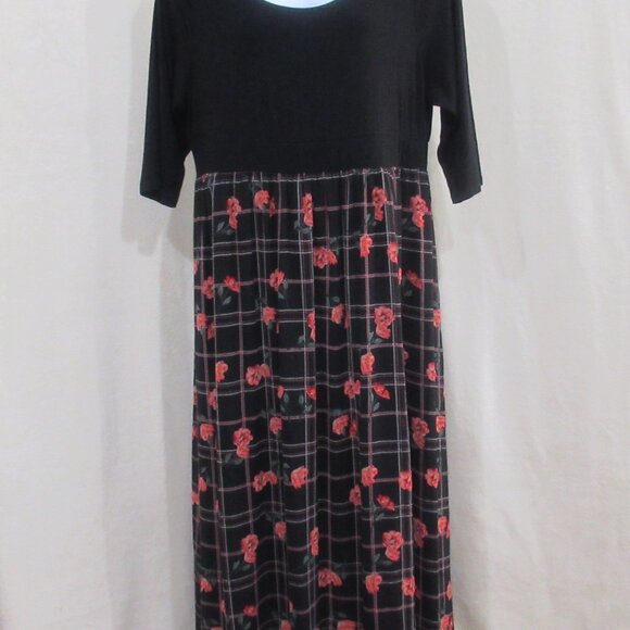 Torrid Plaid Floral Dress | Size 3 (3X) - Picture 3 of 15